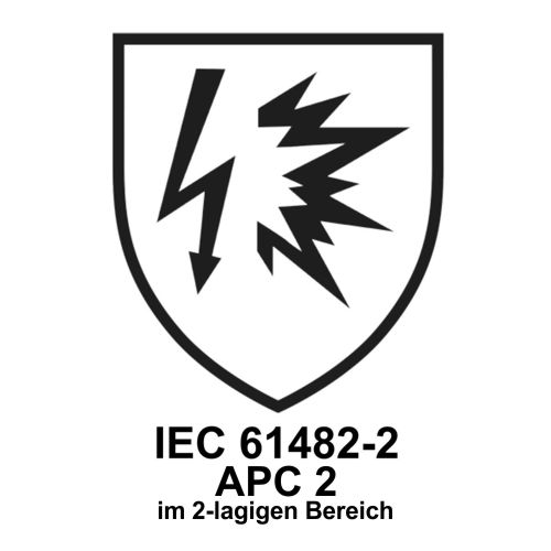 EN 61482-2 APC 2 im 2-lagigen Bereich Logo.